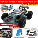 Super Brushless 80KM or 50KM/H 4WD RC Car With LED Remote Control Cars High Speed Drift Racing 4x4 Off Road Truck Kid Adult Toy