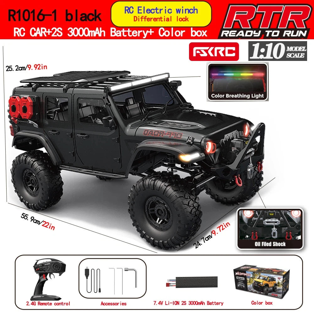 Huangbo Hot Selling 1:10 Remote Control Off Road Vehicle The Second Generation Upgraded Full Scale Climbing Vehicle Remote Car
