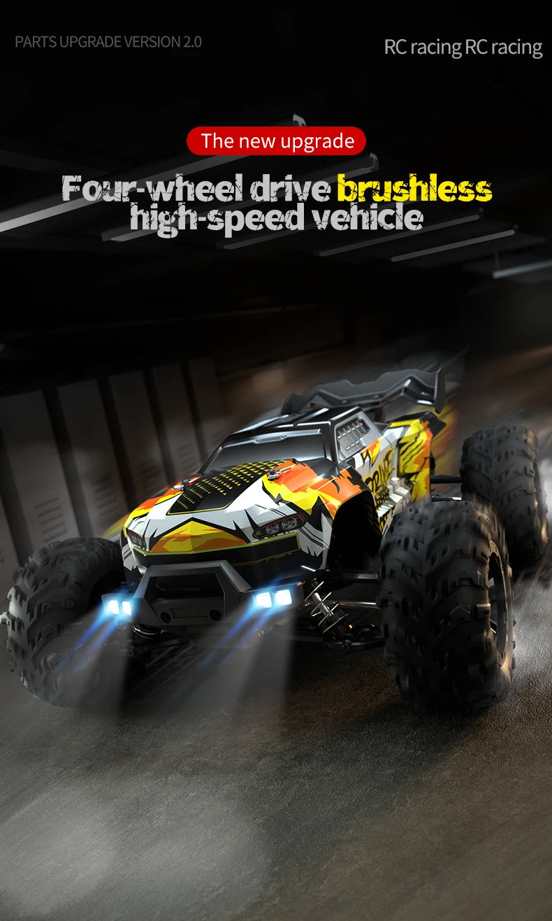 16102PRO Brushless 4WD RC Cars For Adults，1:16 Fast RC Cars With 70KM/H High-Speed Remote Control Car, All Terrain Off-Road Truc