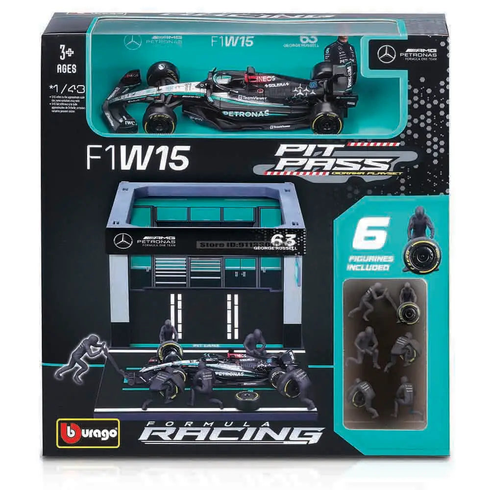 Bburago 1:43 F1 Red Bull Racing RB20 2024 #1 Verstappen #11 Perez DIY Pit House Alloy Car Die Cast Model Toy Collectible SF24