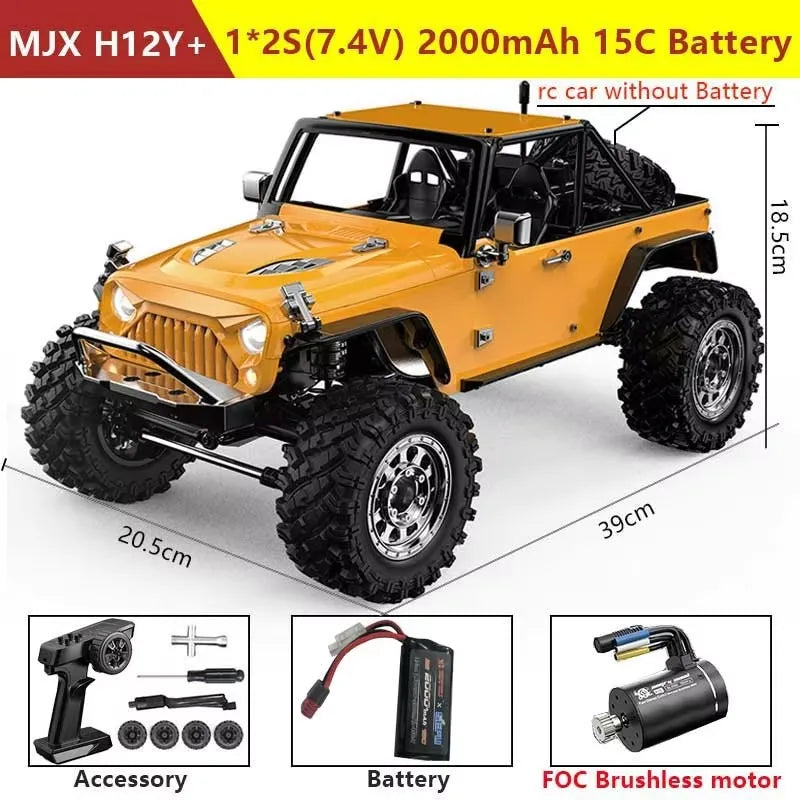 MJX Hyper Go H12Y+ 1/12 4WD RC Car Professional Off-Road Racing 12km/H Sensored Brushless Motor 2.4G Remote Control Cars Truck