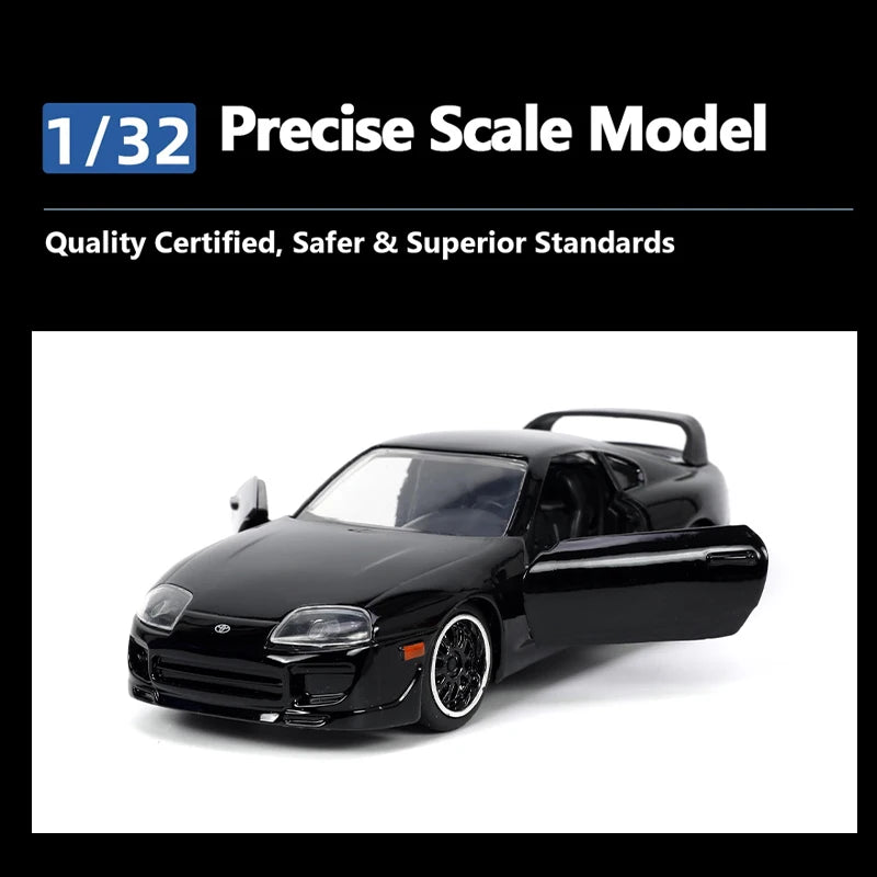 JADA 1:32 DieCast Model Car Fast & Furious 1995 Toyota Supra Detailed Interior Rubber Tires JD33381