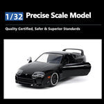 JADA 1:32 DieCast Model Car Fast & Furious 1995 Toyota Supra Detailed Interior Rubber Tires JD33381