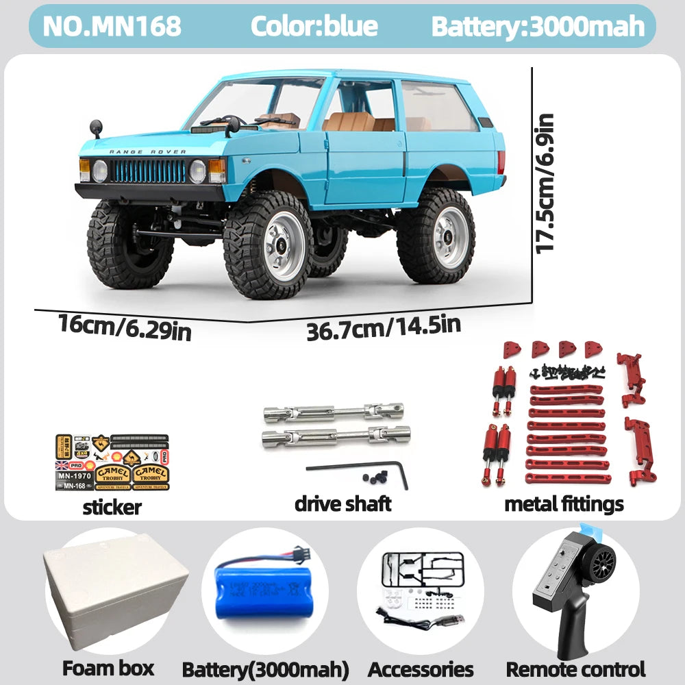 Mangniu MN168 1/12 rc car 280 Motor 4WD Electric RC Off-Road Rock Climbing Truck with Metal Chassis 2.4G  Toy Gift for Boy Adult