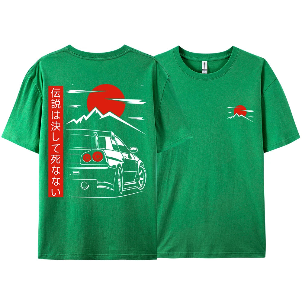 JDM Racing Graphic Tee — Oversized 100% Cotton Unisex T-Shirt