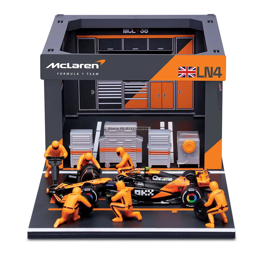 Bburago 1:43 F1 Red Bull Racing RB20 2024 #1 Verstappen #11 Perez DIY Pit House Alloy Car Die Cast Model Toy Collectible SF24