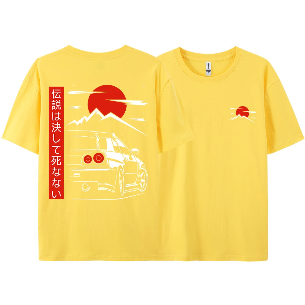 JDM Racing Graphic Tee — Oversized 100% Cotton Unisex T-Shirt