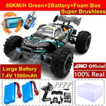 Super Brushless 80KM or 50KM/H 4WD RC Car With LED Remote Control Cars High Speed Drift Racing 4x4 Off Road Truck Kid Adult Toy