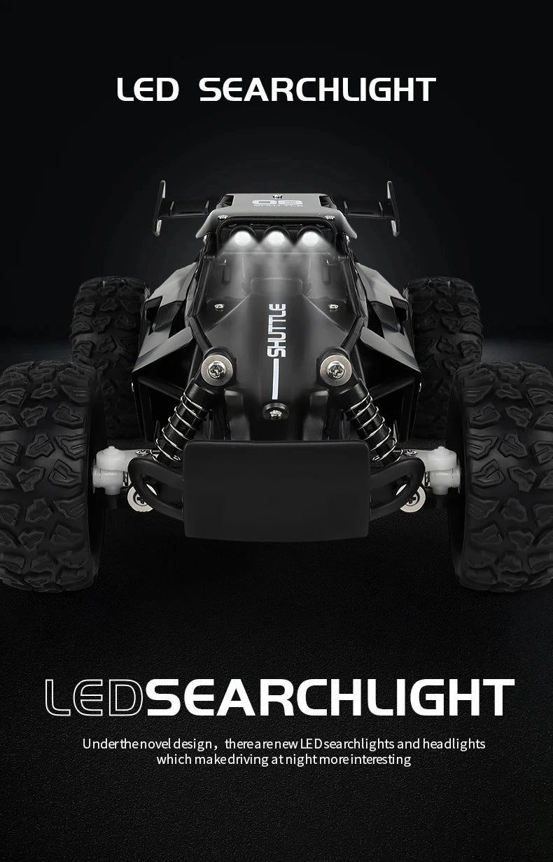 Latitude-25 4WD Remote Control Car 1:16 Scale - High Speed RC Drift Car with LED Lights, 2.4GHz All Terrain Off-Road Rock Crawler, Electric Toy Vehicle Gift for Boys and Kids