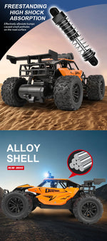 Latitude-25 4WD Remote Control Car 1:16 Scale - High Speed RC Drift Car with LED Lights, 2.4GHz All Terrain Off-Road Rock Crawler, Electric Toy Vehicle Gift for Boys and Kids