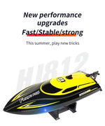 HJ812 2.4G 4CH RC Boat Waterproof 25km/H High Speed Electric Racing Speedboat with LED Light Outdoor Lakes Pools Toys for Kids