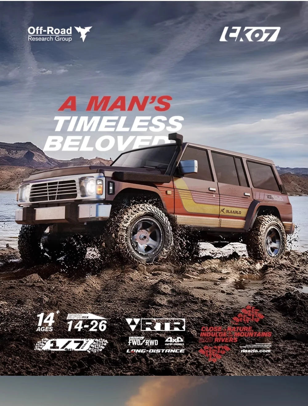 Ralaro Tk07 1/7 Remote Control Electric 4wd Drive Climbing Double-Speed Differential Lock Climbing Off-Road Vehicle Rc Model Car