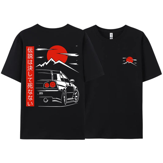 JDM Racing Graphic Tee — Oversized 100% Cotton Unisex T-Shirt