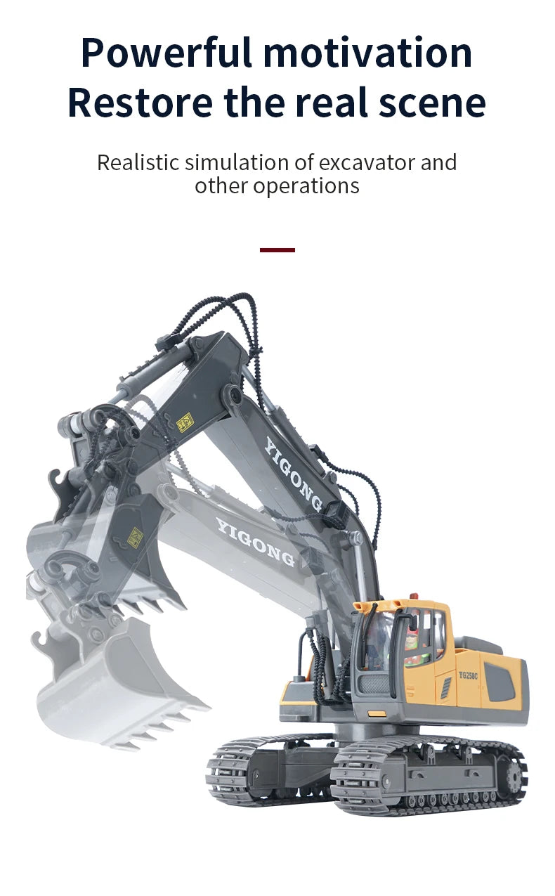 Rc Excavator Bulldozer Truck Toys for Boy 2.4G Remote Control Dumper Engineering Vehicle Tractor Crawler Birthday Gift Child