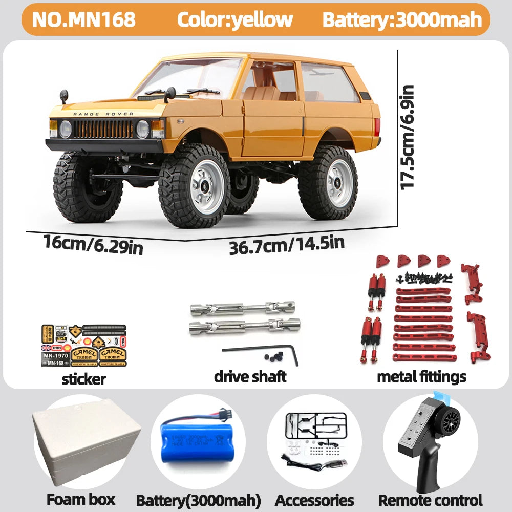 Mangniu MN168 1/12 rc car 280 Motor 4WD Electric RC Off-Road Rock Climbing Truck with Metal Chassis 2.4G  Toy Gift for Boy Adult