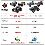 16102PRO Brushless 4WD RC Cars For Adults，1:16 Fast RC Cars With 70KM/H High-Speed Remote Control Car, All Terrain Off-Road Truc