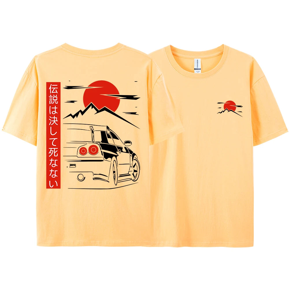 JDM Racing Graphic Tee — Oversized 100% Cotton Unisex T-Shirt