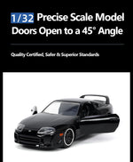 JADA 1:32 DieCast Model Car Fast & Furious 1995 Toyota Supra Detailed Interior Rubber Tires JD33381