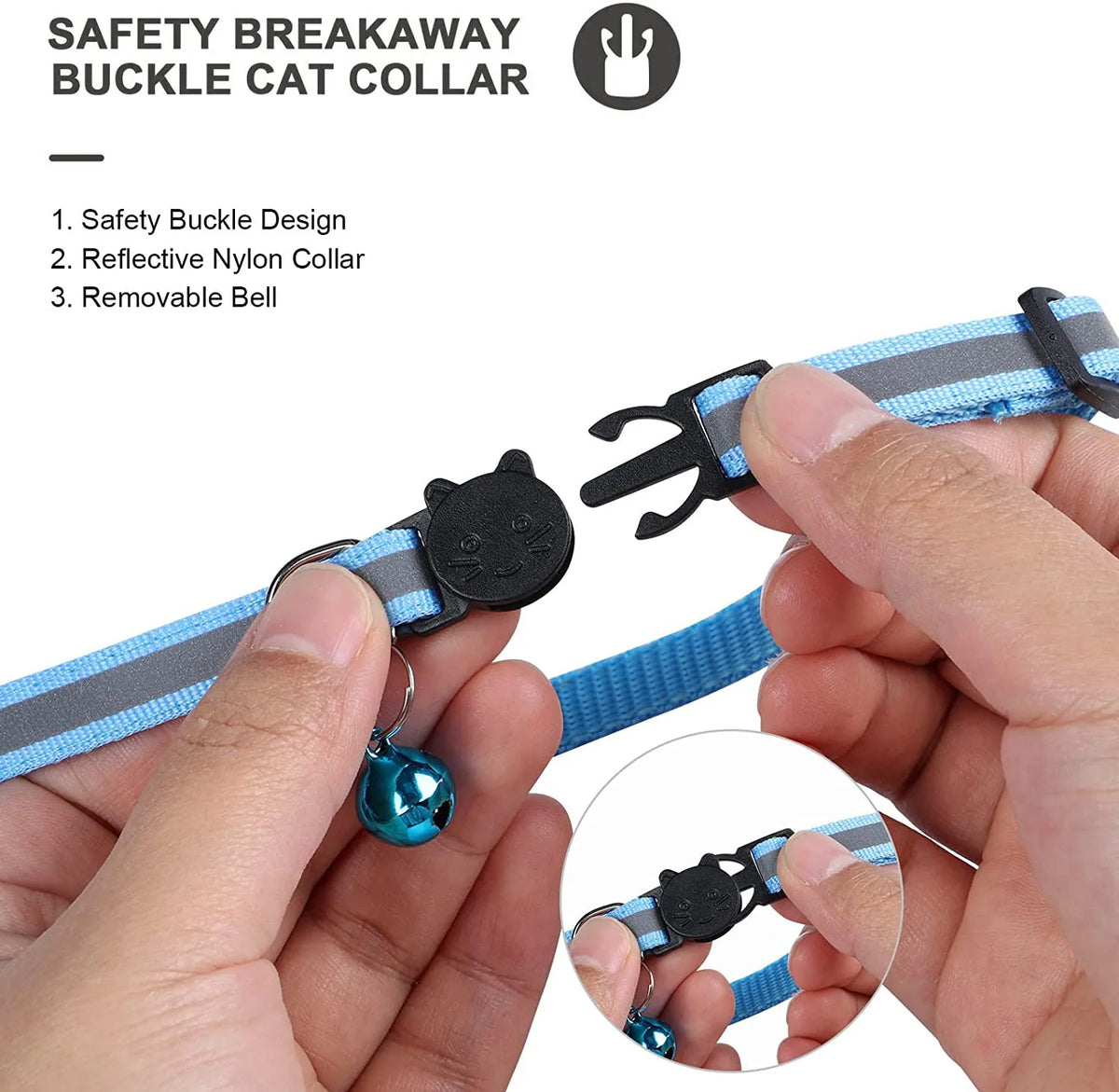 Reflective Breakaway Cat Collar with AirTag Holder
