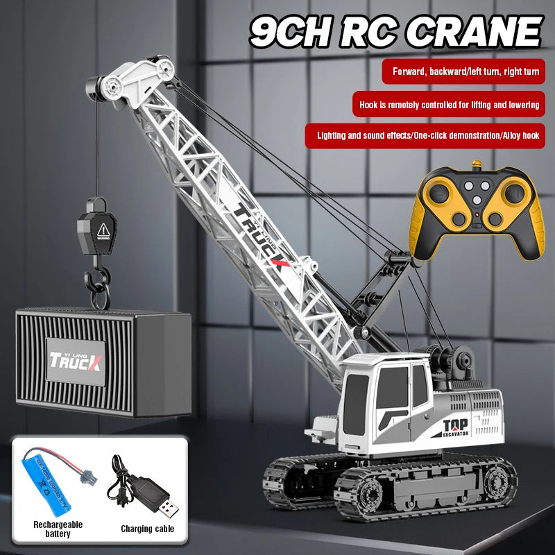Rc Excavator Bulldozer Truck Toys for Boy 2.4G Remote Control Dumper Engineering Vehicle Tractor Crawler Birthday Gift Child
