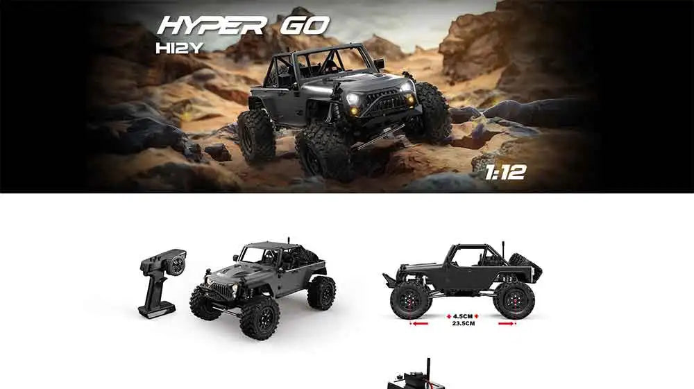 MJX Hyper Go H12Y+ 1/12 4WD RC Car Professional Off-Road Racing 12km/H Sensored Brushless Motor 2.4G Remote Control Cars Truck