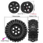4PCS 118*45mm 1.9" Wheel Rims Tires Set for 1:10 RC Rock Crawler Car TRX4 Axial SCX10 90046 Redcat Gen8