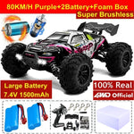 Super Brushless 80KM or 50KM/H 4WD RC Car With LED Remote Control Cars High Speed Drift Racing 4x4 Off Road Truck Kid Adult Toy