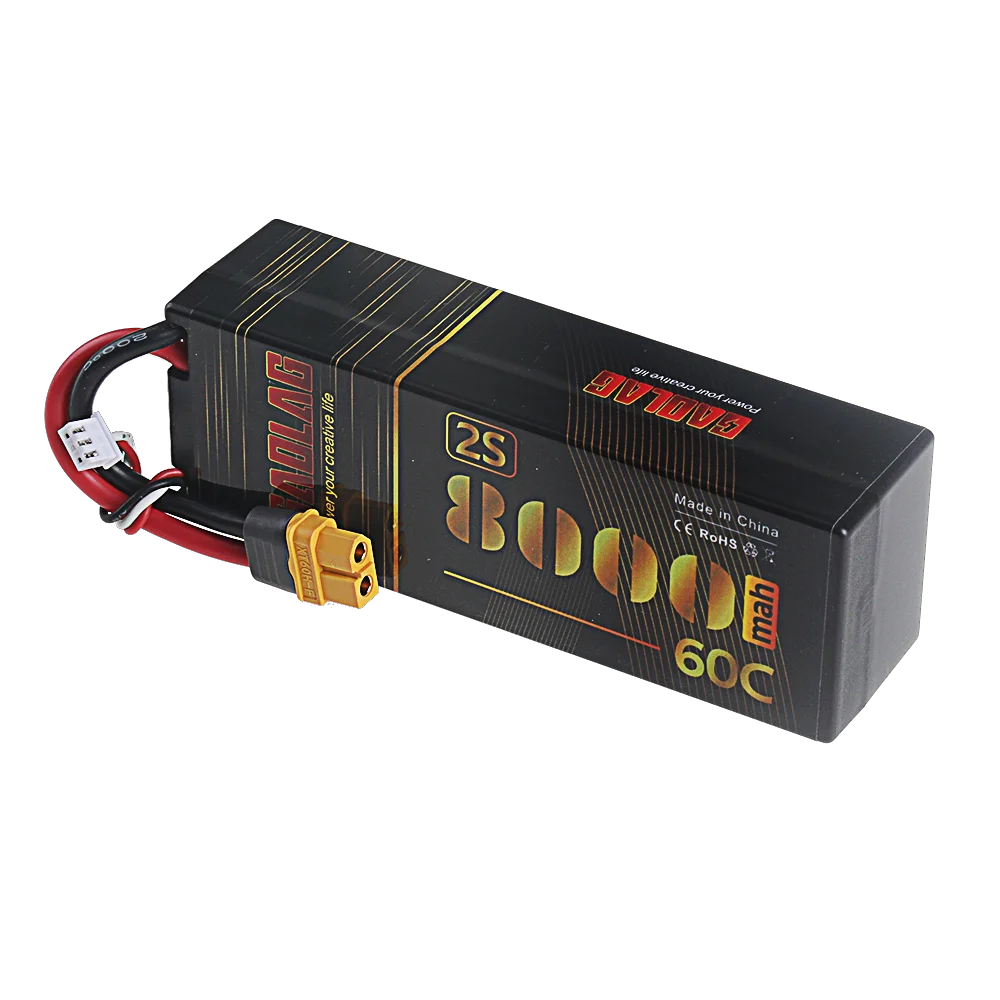 Lipo 2S 7.4V Battery 8000mAh 60C Racing Series Hard Case With T Deans XT60 Plug For RC Car Boat Evader Car Truck Vehicle Buggy