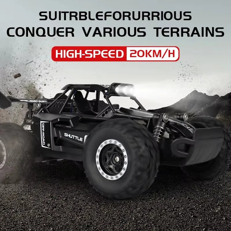 Latitude-25 4WD Remote Control Car 1:16 Scale - High Speed RC Drift Car with LED Lights, 2.4GHz All Terrain Off-Road Rock Crawler, Electric Toy Vehicle Gift for Boys and Kids