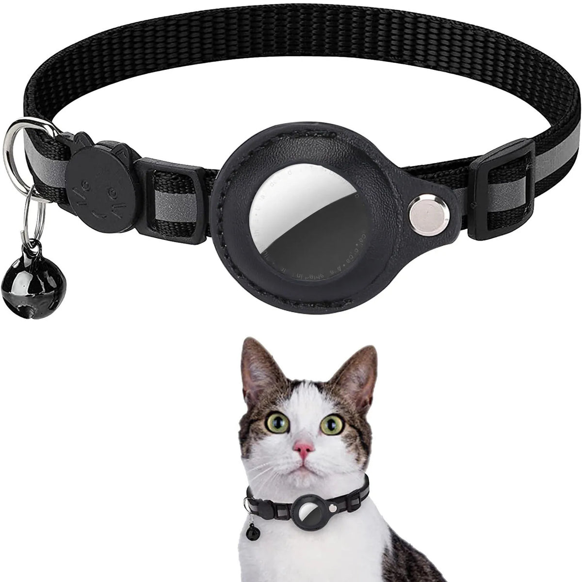 Reflective Breakaway Cat Collar with AirTag Holder