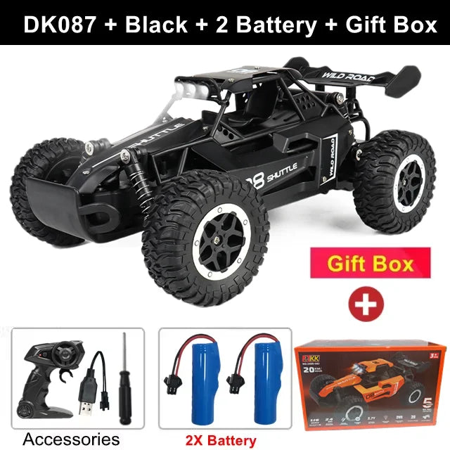 Latitude-25 4WD Remote Control Car 1:16 Scale - High Speed RC Drift Car with LED Lights, 2.4GHz All Terrain Off-Road Rock Crawler, Electric Toy Vehicle Gift for Boys and Kids