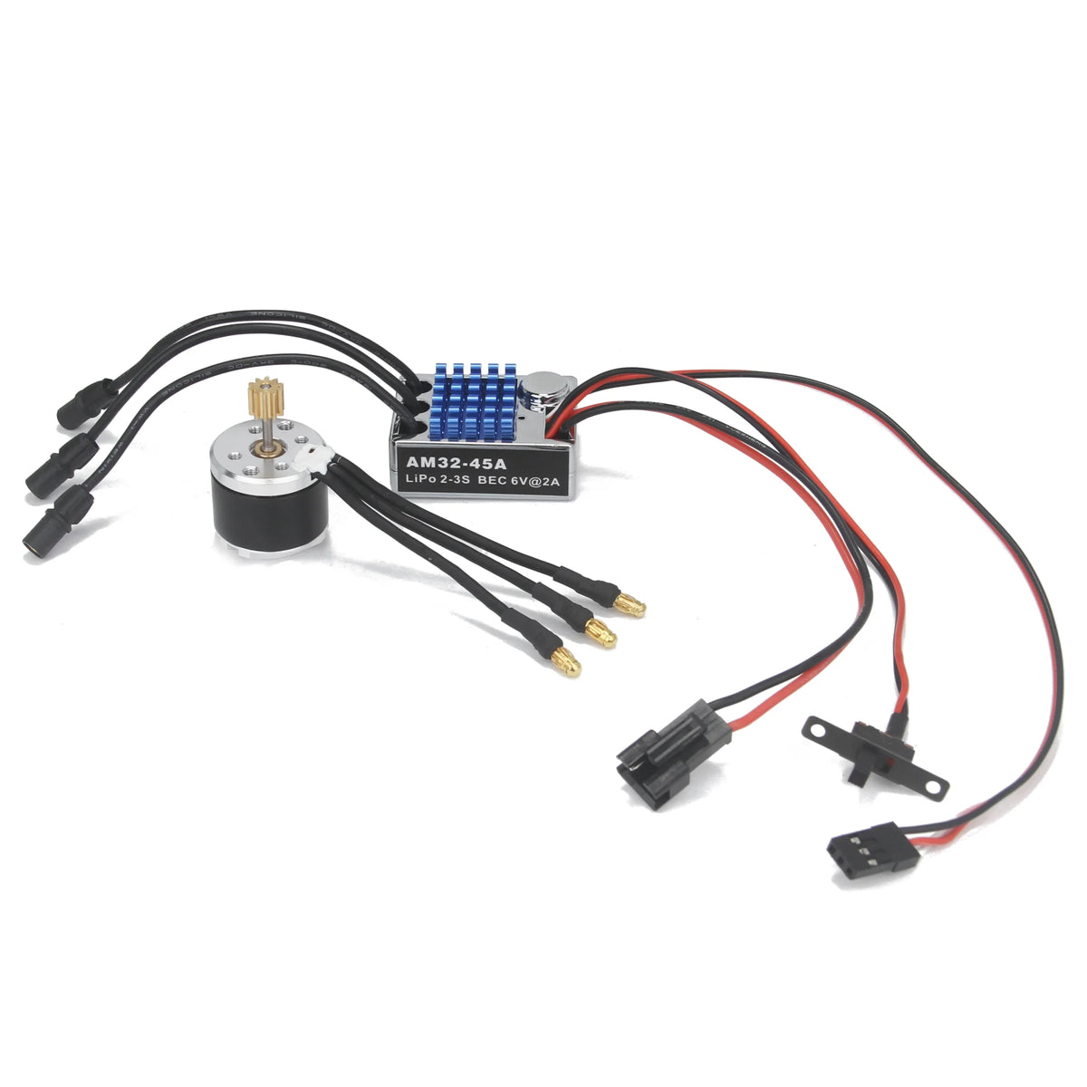 NEEBRC 2322 2600KV Brushless Motor AM32 45A ESC 21g Servo 7CH Transmitter 6 Pin Receiver for 1/12 RC Car Crawler MN99S MN78 MN82