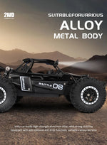 Latitude-25 4WD Remote Control Car 1:16 Scale - High Speed RC Drift Car with LED Lights, 2.4GHz All Terrain Off-Road Rock Crawler, Electric Toy Vehicle Gift for Boys and Kids