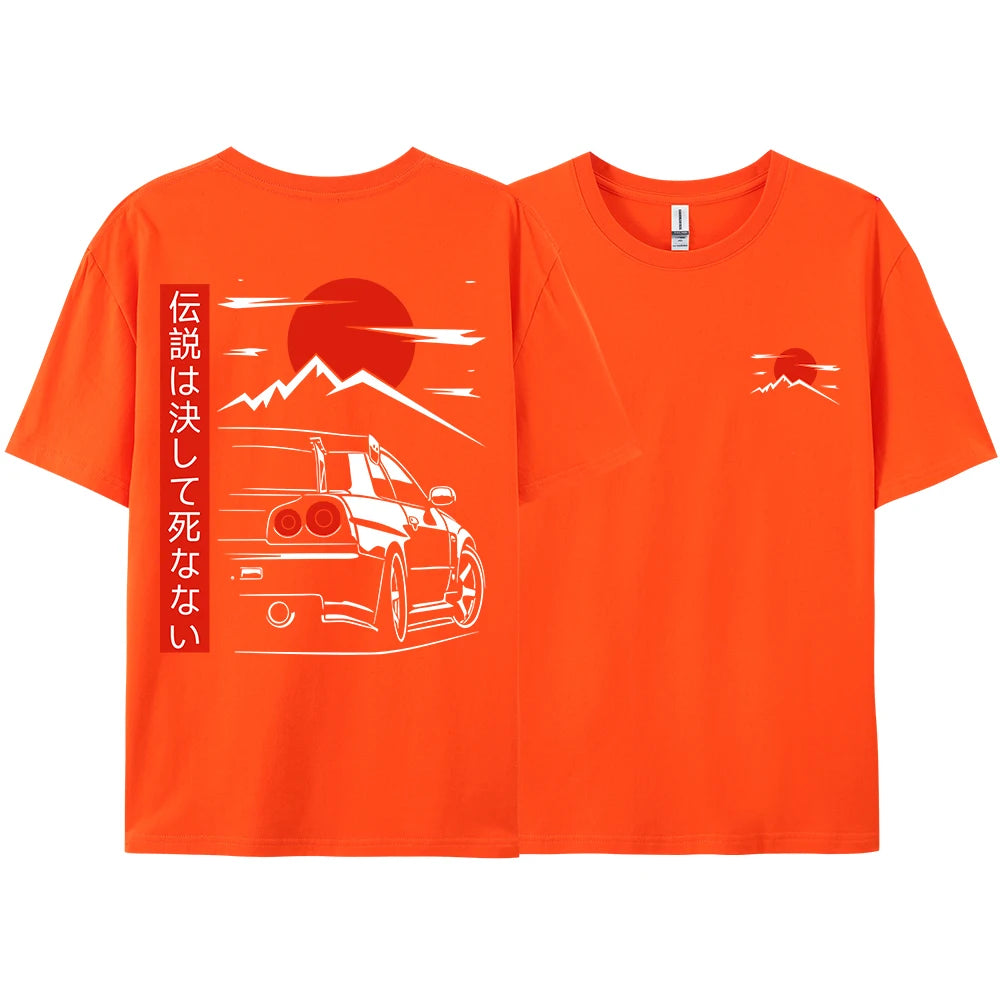 JDM Racing Graphic Tee — Oversized 100% Cotton Unisex T-Shirt