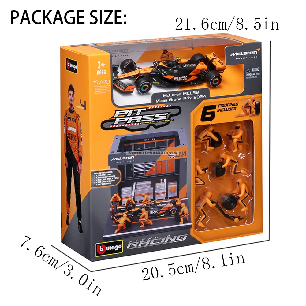 Bburago 1:43 F1 Red Bull Racing RB20 2024 #1 Verstappen #11 Perez DIY Pit House Alloy Car Die Cast Model Toy Collectible SF24