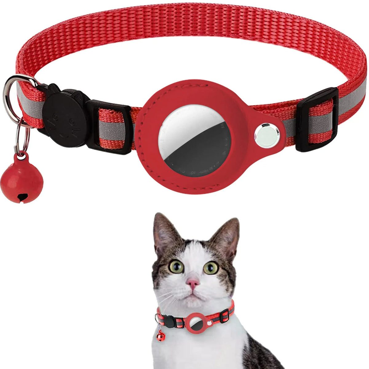 Reflective Breakaway Cat Collar with AirTag Holder