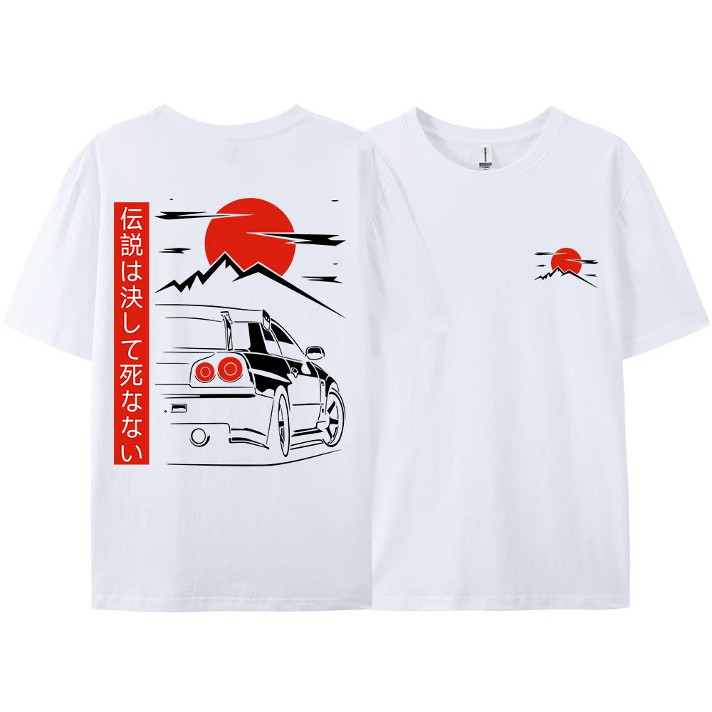JDM Racing Graphic Tee — Oversized 100% Cotton Unisex T-Shirt