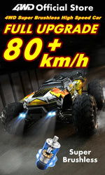 Super Brushless 80KM or 50KM/H 4WD RC Car With LED Remote Control Cars High Speed Drift Racing 4x4 Off Road Truck Kid Adult Toy