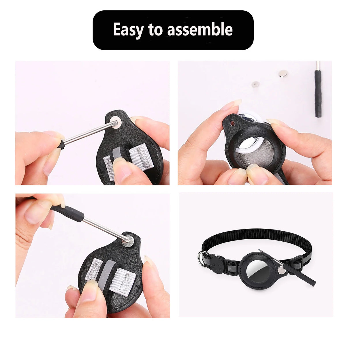 Reflective Breakaway Cat Collar with AirTag Holder