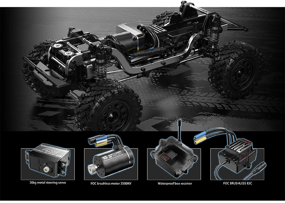 MJX Hyper Go H12Y+ 1/12 4WD RC Car Professional Off-Road Racing 12km/H Sensored Brushless Motor 2.4G Remote Control Cars Truck