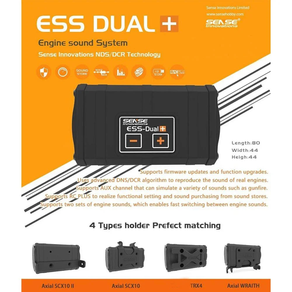 SENSE RC Car Engine Sound Simulator ESS-ONE ESS-DUAL Plus Engine Sound Simulated Module Set for Axial SCX10 SCX10II, RC Cars