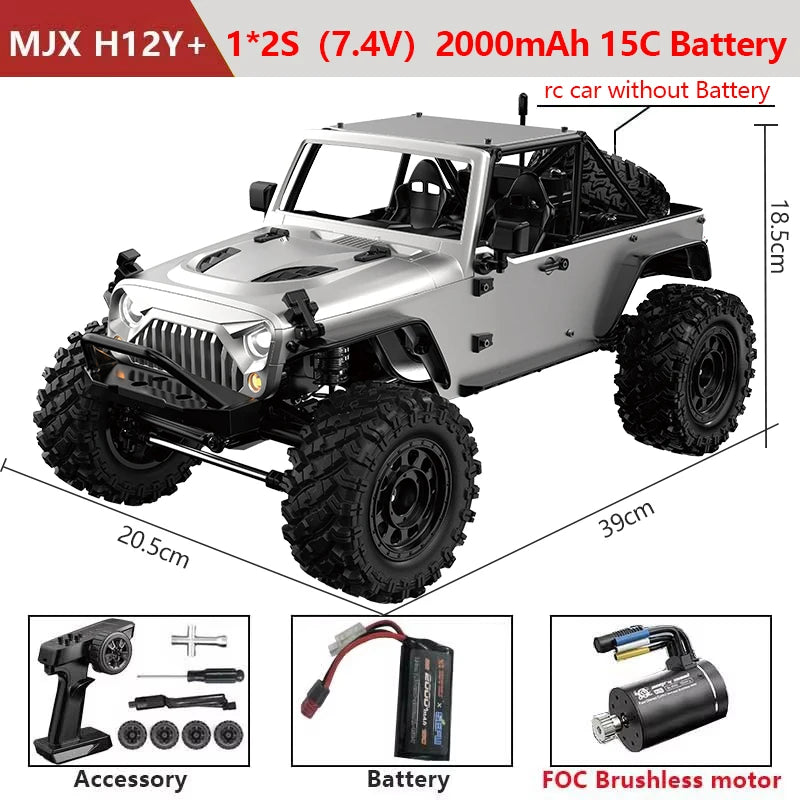 MJX Hyper Go H12Y+ 1/12 4WD RC Car Professional Off-Road Racing 12km/H Sensored Brushless Motor 2.4G Remote Control Cars Truck