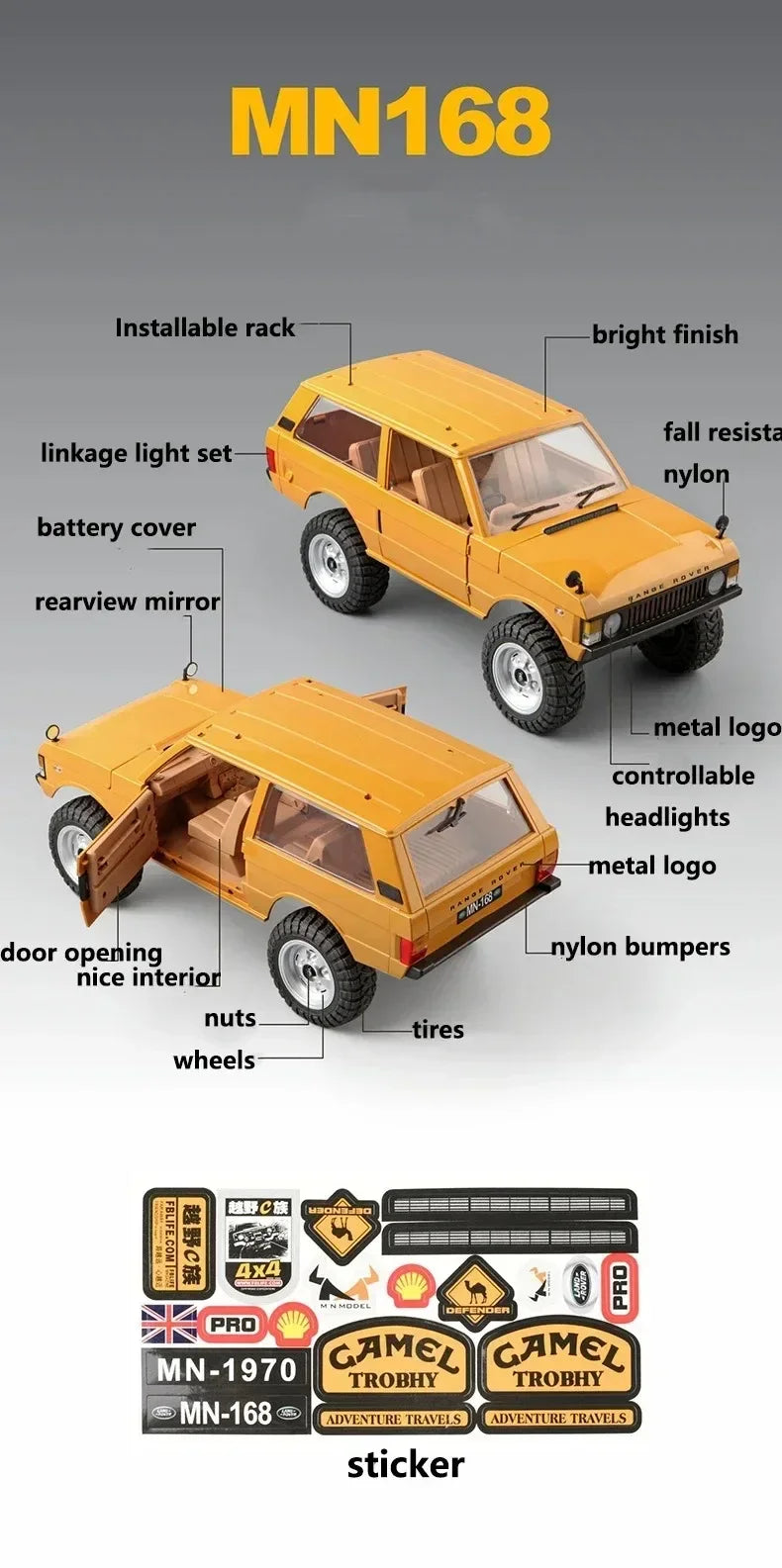Mangniu MN168 1/12 rc car 280 Motor 4WD Electric RC Off-Road Rock Climbing Truck with Metal Chassis 2.4G  Toy Gift for Boy Adult