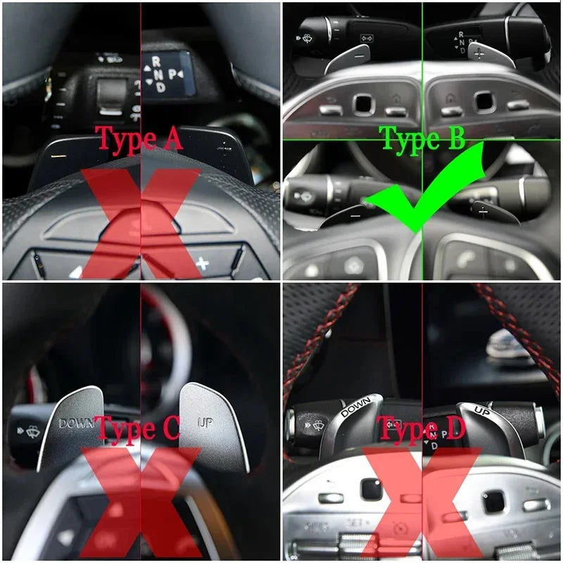 Car Steering Wheel Paddle Shifters Aluminum Shift Paddle Blade for Benz A B C E GLE GLA GLC Class W176 W205 W246 C117 W218