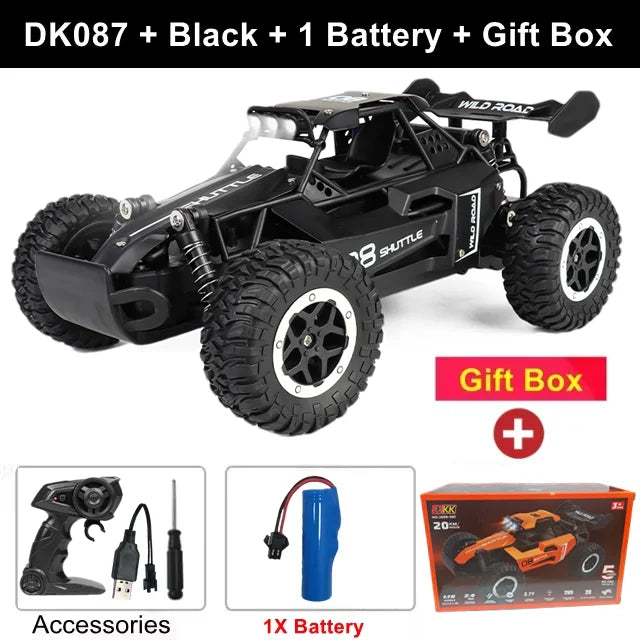 Latitude-25 4WD Remote Control Car 1:16 Scale - High Speed RC Drift Car with LED Lights, 2.4GHz All Terrain Off-Road Rock Crawler, Electric Toy Vehicle Gift for Boys and Kids