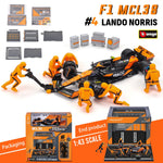 Bburago 1:43 F1 Red Bull Racing RB20 2024 #1 Verstappen #11 Perez DIY Pit House Alloy Car Die Cast Model Toy Collectible SF24
