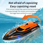 HJ812 2.4G 4CH RC Boat Waterproof 25km/H High Speed Electric Racing Speedboat with LED Light Outdoor Lakes Pools Toys for Kids