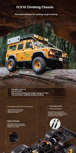 Range Rover FMS 1/10 FCX10 Camel Cup 4WD Edition Car Official Licensed Product Simulation Electric brushed Remote Control Climbing Off Road Vehicle