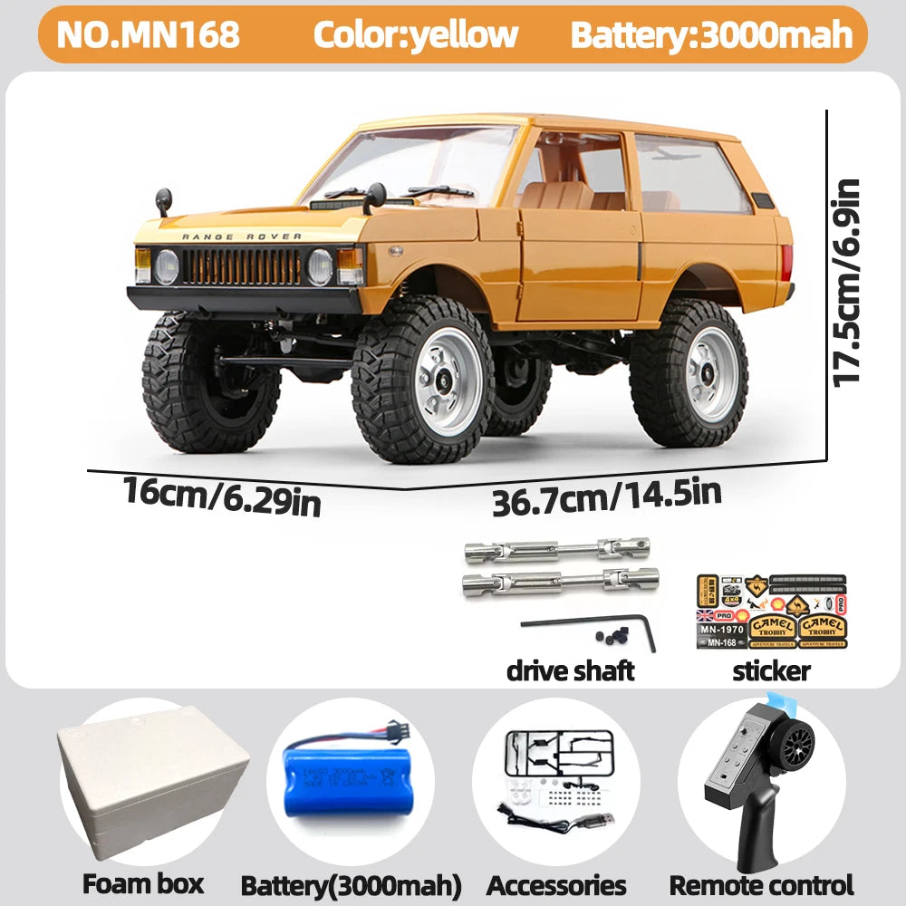 Mangniu MN168 1/12 rc car 280 Motor 4WD Electric RC Off-Road Rock Climbing Truck with Metal Chassis 2.4G  Toy Gift for Boy Adult