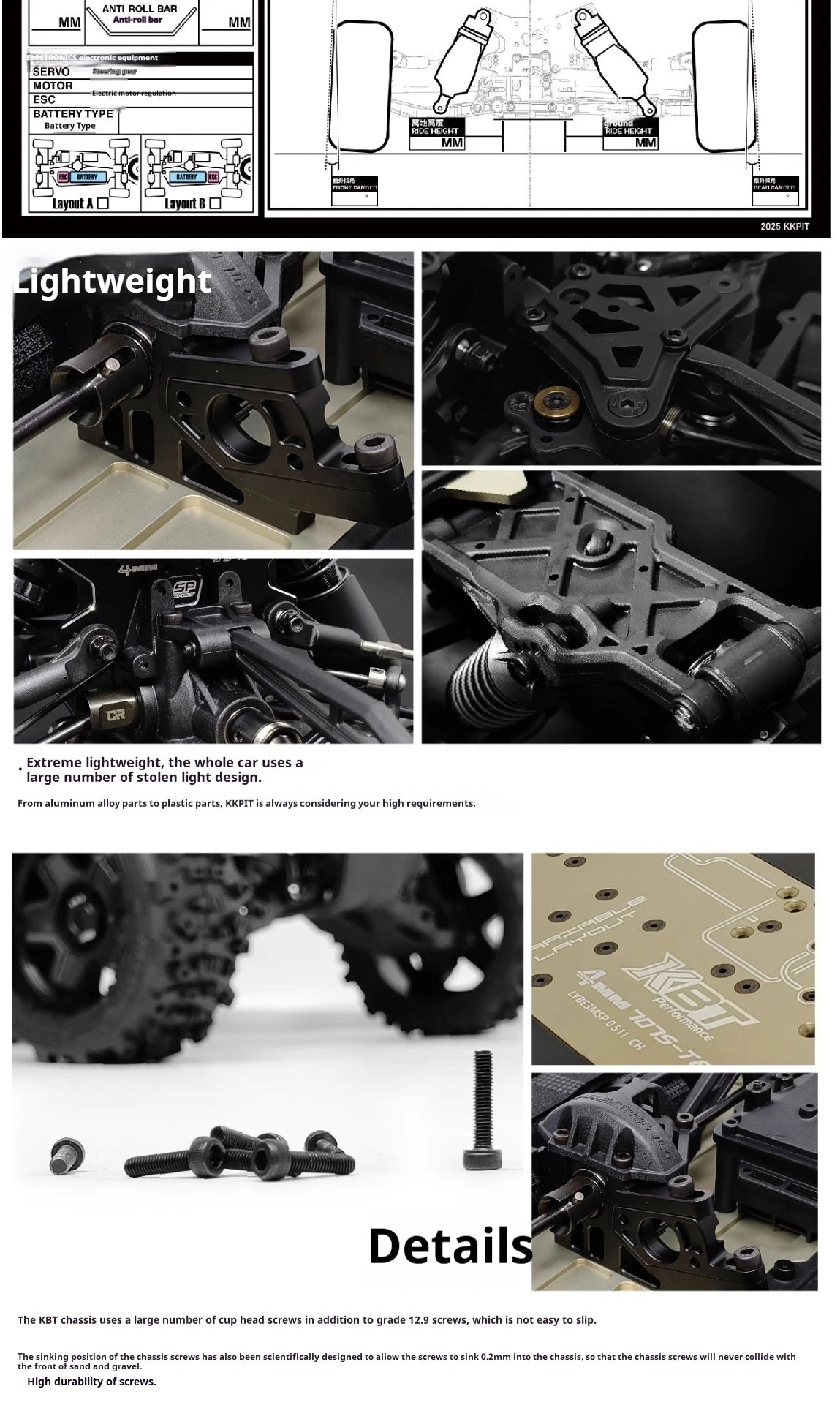 KKPIT KBT SP CS070 1/8 Scale Kone Beetle RC Desert Truck Electric 4WD Remote Control High Performance Off Road Model Car